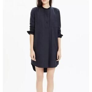Madewell NWOT Flannel Latitude Shirt Dress Shift Wool Charcoal Grey Size Medium